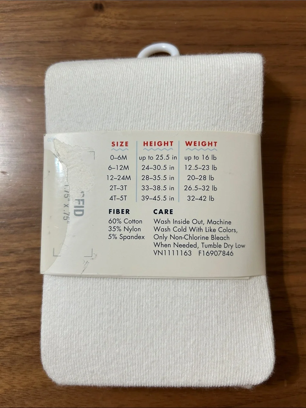 Cat & Jack White Kids Tights Size 4T-5T